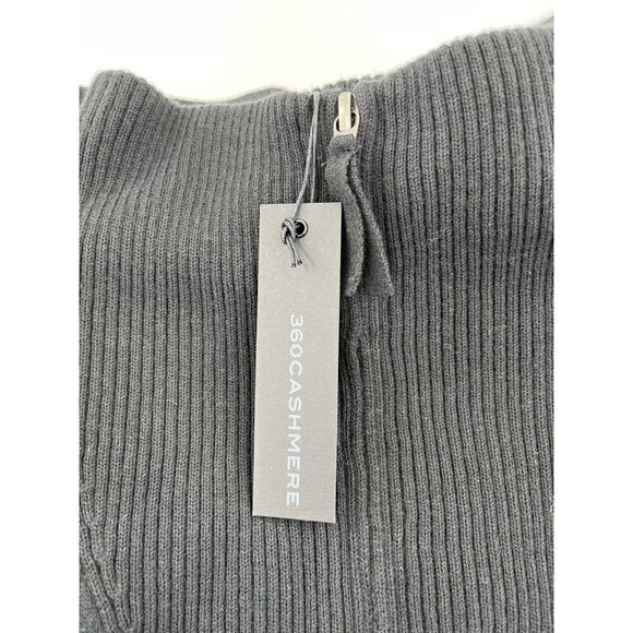 360Cashmere Women's Black Quarter-Zip Sweater Dress Small Pockets Long Sleeve - Picture 3 of 9
